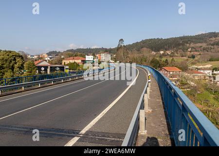 A Ponte Ulla, Spain. Spanish motorway N-525 as it passes through Vedra in Galicia Stock Photo