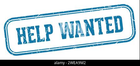 help wanted stamp. help wanted rectangular stamp isolated on white background Stock Vector