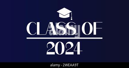 class of 2024 text illustration design Stock Vector