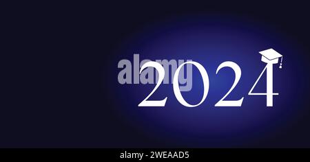 class of 2024 text illustration design Stock Vector