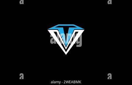 TV, VT, T, V abstract letters logo monogram Stock Vector