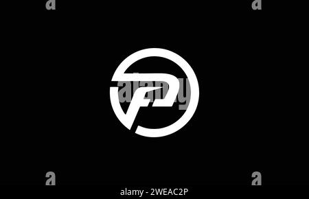 Minimal elegant monogram art logo. Outstanding professional trendy awesome artistic FP PF initial based Alphabet icon logo. Stock Vector