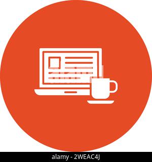 Coffee and Work icon vector image. Suitable for mobile application web application and print media. Stock Vector