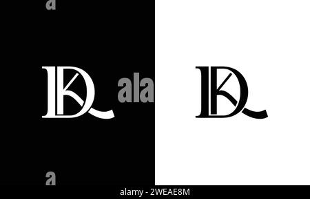 DK KD letter logo alphabet monogram icon symbol Stock Vector