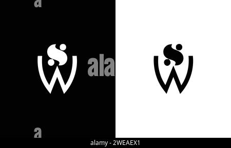 SW, WS Abstract initial monogram letter alphabet logo design Stock Vector