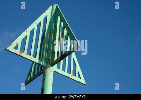 Starboard mark navigation aid at approach to Montrose port, Angus ...