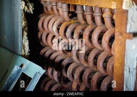 Rusted Chains Texture and Corrosion Close-Up Stock Photo