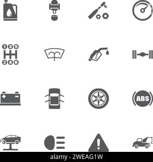 Car icons. Perfect black pictogram on white background. Flat simple vector icon. Stock Vector