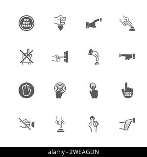 Buttons icons. Perfect black pictogram on white background. Flat simple vector icon. Stock Vector