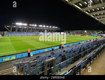 Manchester, UK. 24th Jan, 2024. A general view of the Joie Stadium ahead of the match, during the FA Women's League Cup match Manchester City Women vs Manchester United Women at Joie Stadium, Manchester, United Kingdom, 24th January 2024 (Photo by Cody Froggatt/News Images) in Manchester, United Kingdom on 1/24/2024. (Photo by Cody Froggatt/News Images/Sipa USA) Credit: Sipa USA/Alamy Live News Stock Photo