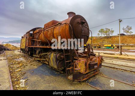 Old steam locomotive once in service at the Rio Tinto Mine, Andalucia (Spain) Stock Photo