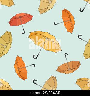 Umbrella seamless pattern, vector background Stock Vector