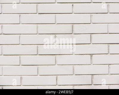 White painted old brick Wall panoramic background. Stock Photo