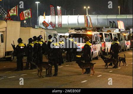 ROTTERDAM, 24-1-2024, Stadium de Kuip, Dutch TOTO KNVB Beker, 2023/2024, Feyenoord - PSV, ME politie Credit: Pro Shots/Alamy Live News Stock Photo