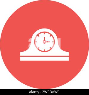 Mantelpiece Clock icon vector image. Stock Vector