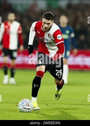 ROTTERDAM - Santiago Gimenez of Feyenoord during the TOTO KNVB Cup match between Feyenoord and PSV at Feyenoord Stadium de Kuip on January 24, 2024 in Rotterdam, Netherlands. ANP KOEN VAN WEEL Stock Photo