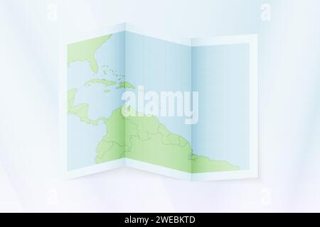 Saint Lucia map, folded paper with Saint Lucia map. Vector illustration. Stock Vector