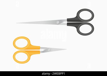 Two types of scissors for different uses. Vector illustration of scissors. Stock Vector