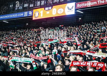 ROTTERDAM, 24-1-2024, Stadium de Kuip, Dutch TOTO KNVB Beker, 2023/2024, Feyenoord - PSV, Feyenoord supporters Credit: Pro Shots/Alamy Live News Stock Photo