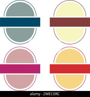 Round and rectangular colorful banners template for promotions with copy space Stock Vector