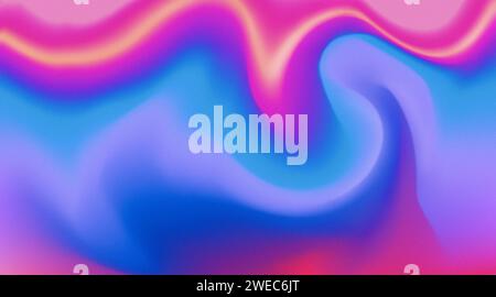 Abstract grainy background glowing pink blue purple red blurred color flow banner poster cover design, noise texture effect. Stock Photo
