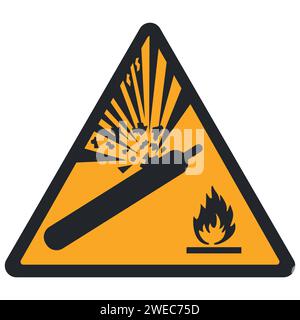 WARNING PICTOGRAM, PRESSURIZED CYLINDER ISO 7010 - W029 Stock Vector