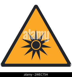 WARNING PICTOGRAM, OPTICAL RADIATION ISO 7010 - W027 Stock Vector