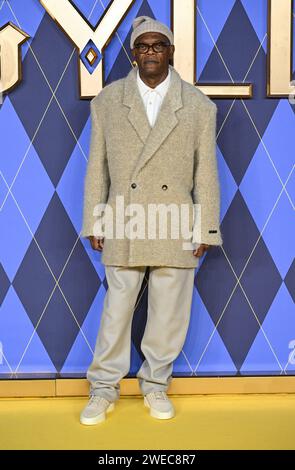 London, UK. January 24th, 2024. Samuel L. Jackson arriving at the Argylle World Premiere, Odeon Luxe, Leicester Square, London. Credit: Doug Peters/EMPICS/Alamy Live News Stock Photo