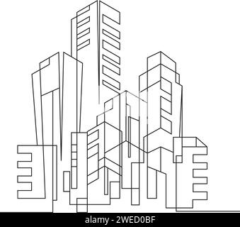 Modern City skyline . city silhouette. vector illustration in flat design Stock Vector