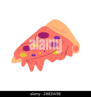 Piece of pizza icon element vector illustration in flat style Stock Vector