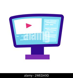 monitor icon element vector illustration in flat style Stock Vector