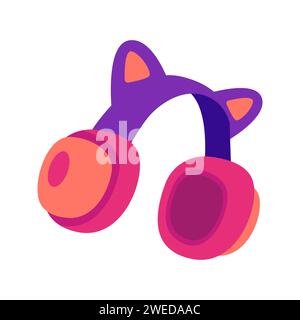 headphone icon element vector illustration in flat style Stock Vector