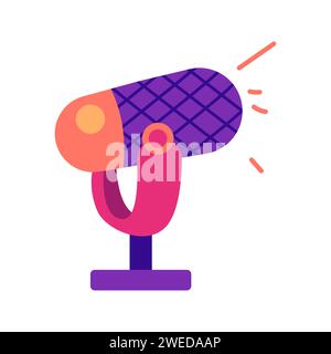 microphone icon element vector illustration in flat style Stock Vector