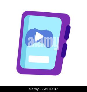 Mobile game icon element vector illustration in flat style. Play game in phone icon Stock Vector