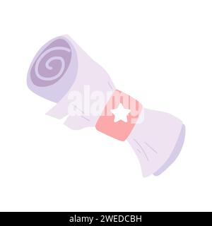 parchment roll vector icon element illustration in cartoon style Stock Vector