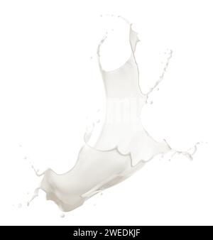 Milk splash isolated on white background Stock Photo