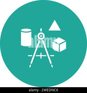 Studying Geometry icon vector image. Stock Vector