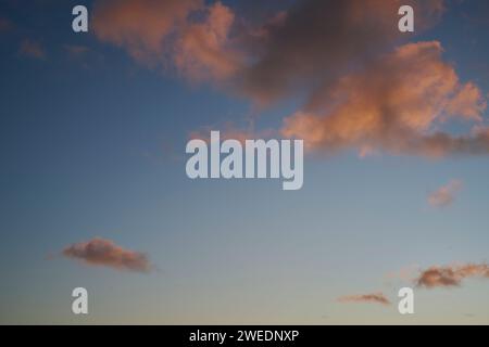 Cloud formations at sunrise in Southeast Asia Stock Photo