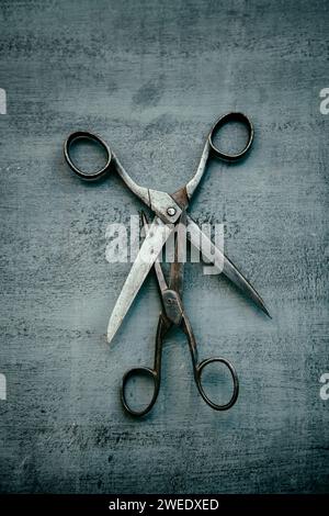 Two old scissors Stock Photo