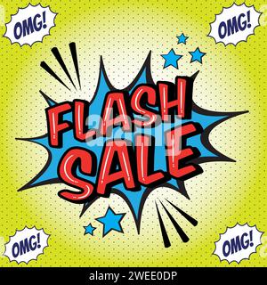 flash sale bubble speech pop art style vector image Stock Vector