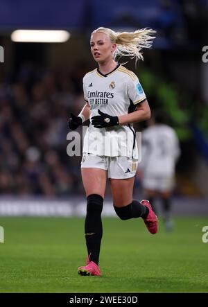 London, UK. 24th Jan, 2024. Sofie Svava of Real Madrid during the UEFA Women's Champions League match at Stamford Bridge, London. Picture credit should read: David Klein/Sportimage Credit: Sportimage Ltd/Alamy Live News Stock Photo