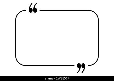 Quote Box Frame. Speech bubbles, quotation marks. Blank text message box for quotes symbols. Paragraph icon sign. Text info. Creative vector banner Stock Vector