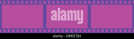 Old retro grunge film long strip, vintage filmstrip roll frame, photo background. Video recording. Movie filmstrip overlay, cinema, photograph camera. Stock Vector