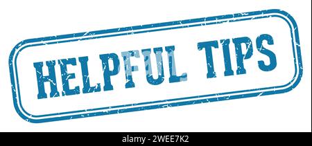 helpful tips stamp. helpful tips rectangular stamp isolated on white background Stock Vector