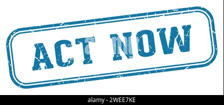 act now stamp. act now rectangular stamp isolated on white background Stock Vector