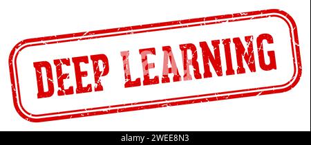 deep learning stamp. deep learning rectangular stamp isolated on white background Stock Vector
