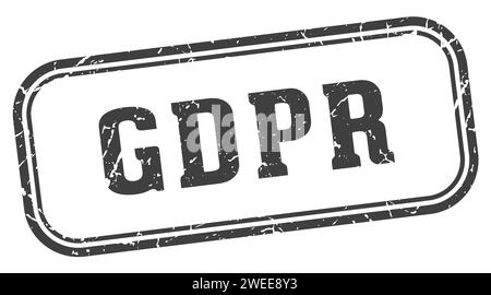 gdpr stamp. gdpr rectangular stamp isolated on white background Stock Vector