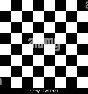 Chess board. Creative vector illustration. Art design checkered, checkerboard, chessboard texture, planes. White and black squares for popular game. Stock Vector