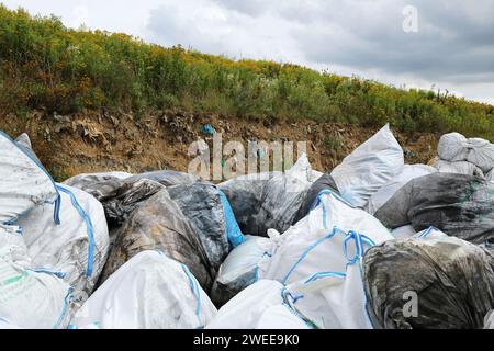 big bags on a German landfill Stock Photo