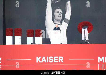 Tausende haben in der Allianz Arena Abschied von der Fussball-Legende Franz Beckenbauer genommen.Beckenbauer war am 7. Januar im Alter von 78 Jahren g Stock Photo